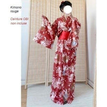 Charger l&#39;image dans la galerie, Kimono Traditionnel Tsubasa Kimono Femme Kimonojaponais Rouge 

