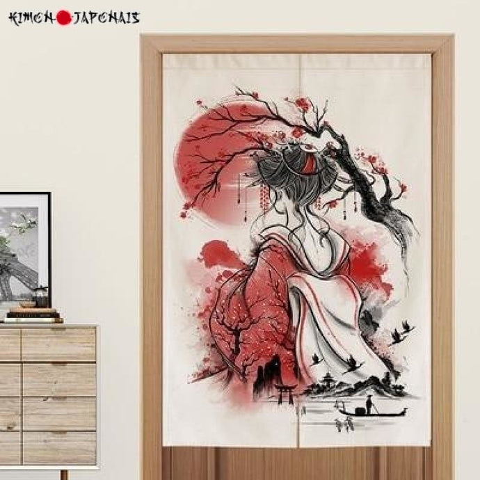 Noren japonais Japonaise Romantique - Kimono Japonais
