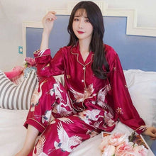 Charger l&#39;image dans la galerie, Pyjama Japonais Grues blanches - Kimono Japonais
