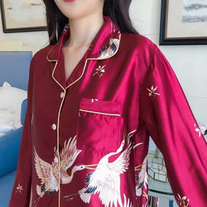 Pyjama Japonais Grues blanches - Kimono Japonais