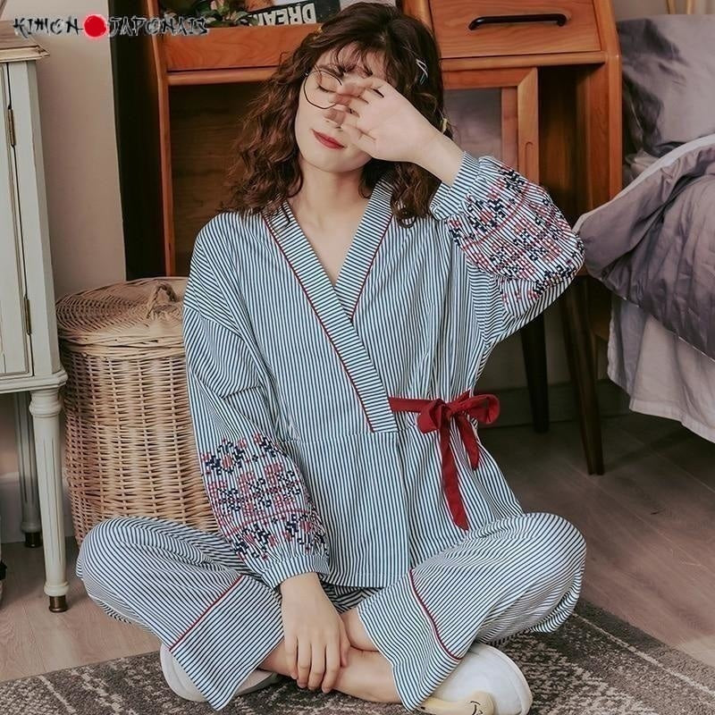 Jinbei pour femme Pyjama traditionnel japonais pour femme