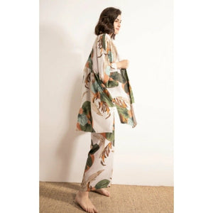 Pyjama Kimono Femme Satin Safari - Kimono Japonais