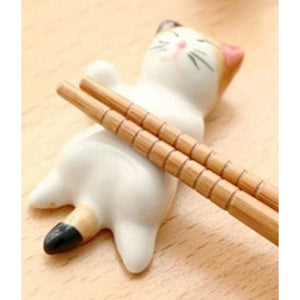 Repose baguettes en céramique chat tricolore - Kimono Japonais