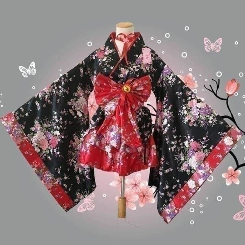 Robe Kawaii ´Lolita´ Robe Kimonojaponais Rouge XL 