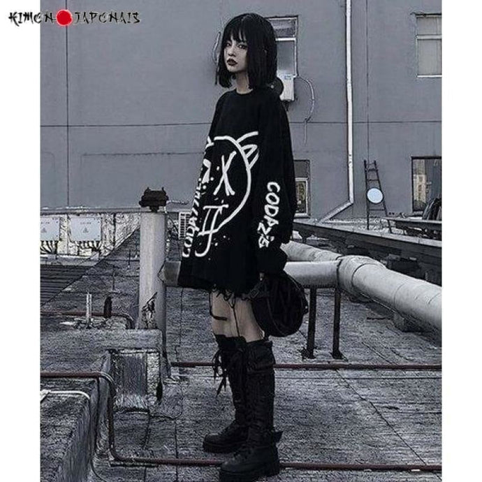 Sweat Gothique Smiley - Kimono Japonais