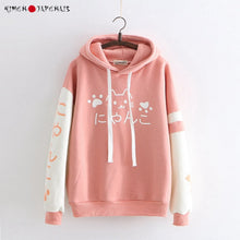Charger l'image dans la galerie, Sweat Kawaii À Capuche Harajuku Japonais Chat Rose Pull Hoodies Mangas
