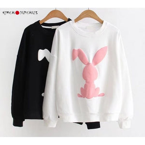 Sweat-Shirt Kawaii Lapin Blanc Harajuku Pull Hoodies Mangas