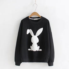 Charger l&#39;image dans la galerie, Sweat-Shirt Kawaii Lapin Blanc Harajuku Noir Pull Hoodies Mangas
