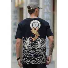 Charger l&#39;image dans la galerie, T-shirt Carpe et lune T-shirts Kimonojaponais 

