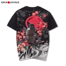 Charger l&#39;image dans la galerie, T shirt carpe Koi T-shirts Kimonojaponais Noir L 
