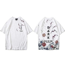 Charger l&#39;image dans la galerie, T-shirt Japonais Chauves-souris en mer T-shirts Kimonojaponais Blanc XL 
