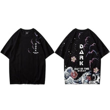 Charger l&#39;image dans la galerie, T-shirt Japonais Chauves-souris en mer T-shirts Kimonojaponais Noir M 
