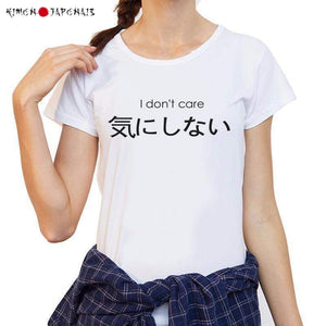 Female T-Shirt I Am Sad Women&#39;s Summer O-Neck Black Letter Japanese Harajuku Short Sleeve Tee