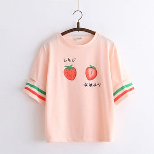 T-shirt Kawaii Fraises - Kimono Japonais