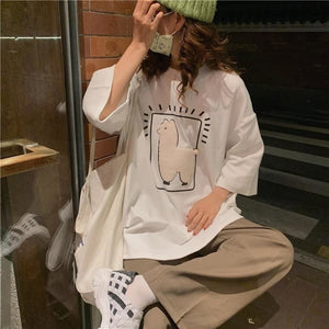 T-shirt Kawaii Japonais imprimé Alpaga - Kimono Japonais