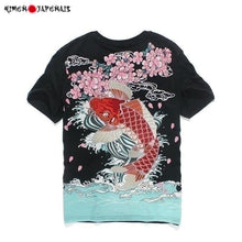 Charger l&#39;image dans la galerie, T-shirt Sakura koï T-shirts Kimonojaponais 
