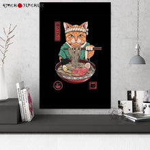 Charger l&#39;image dans la galerie, Tableau Japonais Chat Gourmand - Kimono Japonais
