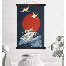 Charger l&#39;image dans la galerie, Tableau Japonais Danse de grues - Kimono Japonais
