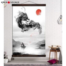 Charger l&#39;image dans la galerie, Tableau Japonais Dragon du lac - Kimono Japonais
