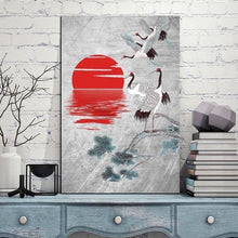 Charger l&#39;image dans la galerie, Tableau Japonais envol des grues - Kimono Japonais
