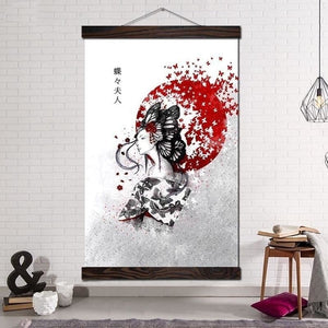 Tableau Japonais Geisha et papillons - Kimono Japonais