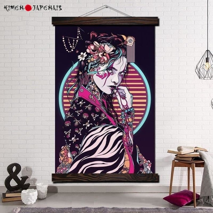 Tableau japonais Geisha gothique - Kimono Japonais