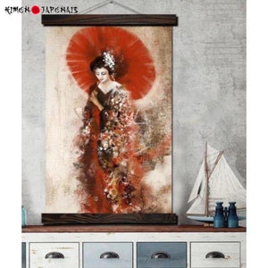 Tableau Japonais Geisha wagasa - Kimono Japonais