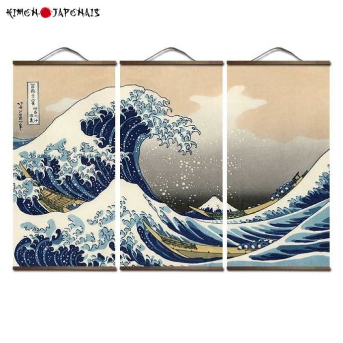 Tableau japonais Grande Vague de Kanagawa - Kimono Japonais