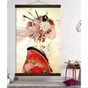 Tableau Japonais Kimono rouge - Kimono Japonais