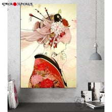 Charger l&#39;image dans la galerie, Tableau Japonais Kimono rouge - Kimono Japonais
