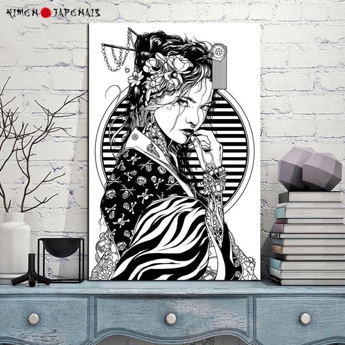 Tableau décoratif 120 x 85 cm Tableau Japonais Samourai Geisha Poster Sushi  japon kungfu maroc Décoration