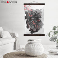 tableau japonais Samouraï et Sakura - Kimono Japonais