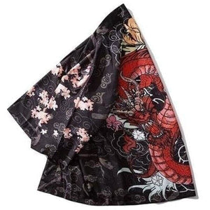 Veste Kimono Dragon au jardin Kimono Cardigan Haori mixte Kimonojaponais 
