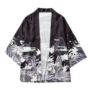 Veste Kimono Dragon des mers Kimono Cardigan Haori mixte Kimonojaponais 
