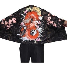 Charger l&#39;image dans la galerie, Veste Kimono Dragon rouge Kimono Cardigan Haori mixte Kimonojaponais 
