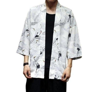 Veste Kimono Envol de grues Kimono Cardigan Haori mixte Kimonojaponais 