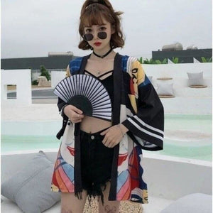 Veste Kimono Femme Akako Kimono Cardigan Haori mixte Kimonojaponais 
