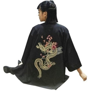 Veste Kimono Femme Doragon Kimono Cardigan Haori mixte Kimonojaponais 