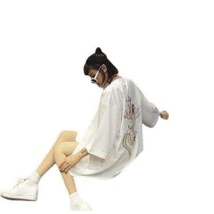 Veste Kimono Femme Doragon Kimono Cardigan Haori mixte Kimonojaponais 
