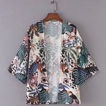 Charger l&#39;image dans la galerie, Veste Kimono Femme Fleurs Tropicales Xl Kimonos Cardigan Street Mixte
