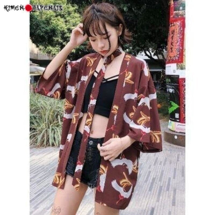 Veste Kimono Femme Meiji Kimono Cardigan Haori mixte Kimonojaponais 