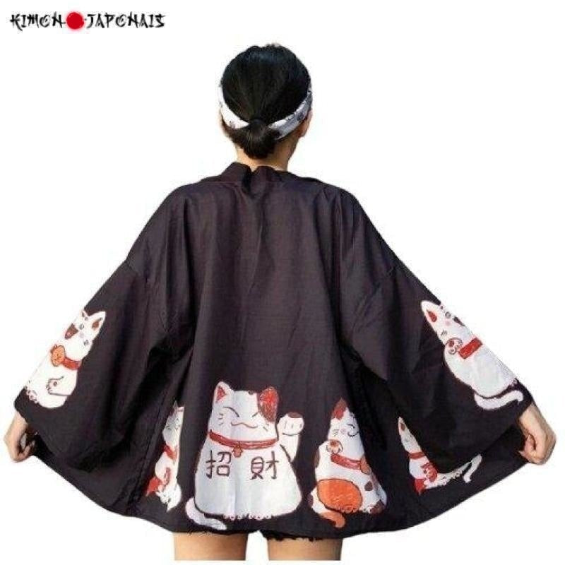 Veste Kimono Femme Neko - Kimono Japonais