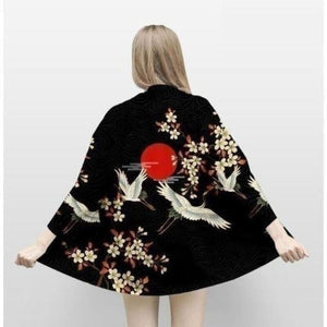 Veste Kimono Femme Red sun Kimono Cardigan Haori mixte Kimonojaponais 