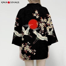 Charger l&#39;image dans la galerie, Veste Kimono Femme Red sun Kimono Cardigan Haori mixte Kimonojaponais XS-S 
