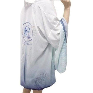 Veste Kimono Femme Tora Kimono Cardigan Haori mixte Kimono Japonais Blanc 