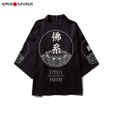 Charger l&#39;image dans la galerie, Veste Kimono Force et pouvoir Kimono Cardigan Haori mixte Kimonojaponais L 
