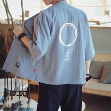 Charger l&#39;image dans la galerie, Veste Kimono Homme Fujiko Kimonos Cardigan Street Mixte Kimonojaponais Bleu clair M 
