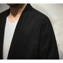Charger l&#39;image dans la galerie, Veste Kimono Homme Noire Kimonos Cardigan Street mixte Kimono Japonais 
