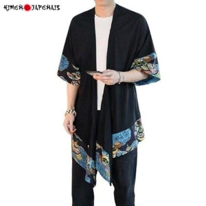 Veste Kimono Homme Ogai Kimonos Cardigan Street Mixte Kimono Japonais XL 