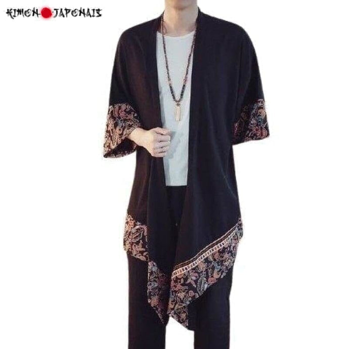 Veste Kimono Homme Ogaro Kimonos Cardigan Street Mixte Kimono Japonais XL 